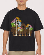 Mockup Boxy Heavyweight Tee Black male close-up 16