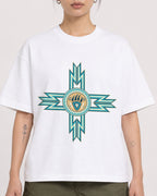 Mockup Boxy Heavyweight Tee White female close-up 12