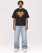 Mockup Boxy Heavyweight Tee Black male full-body 05