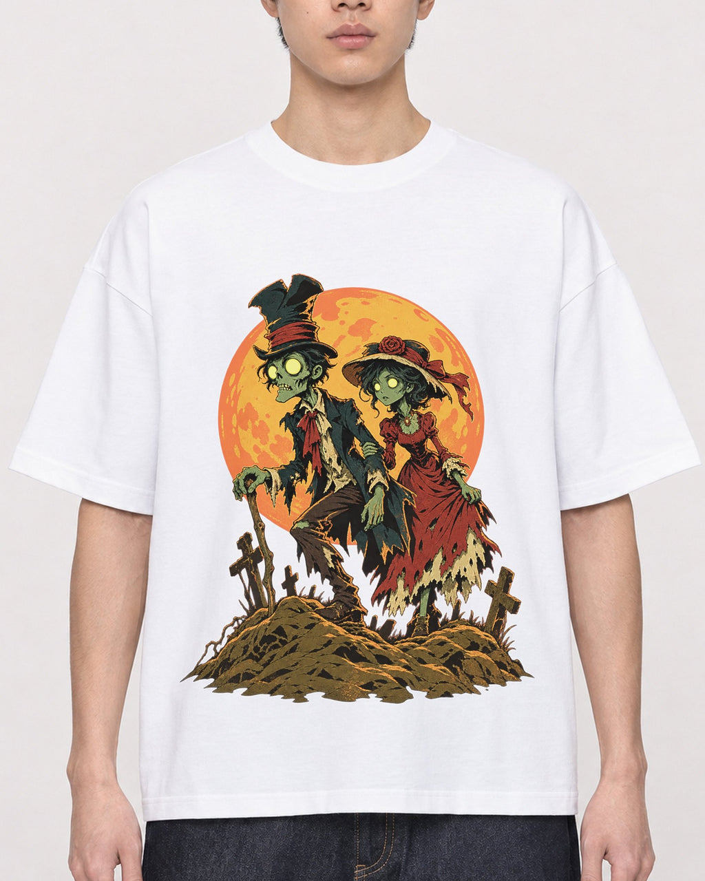Mockup Boxy Heavyweight Tee White male close-up 01