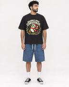 Mockup Boxy Heavyweight Tee Black male full-body 07
