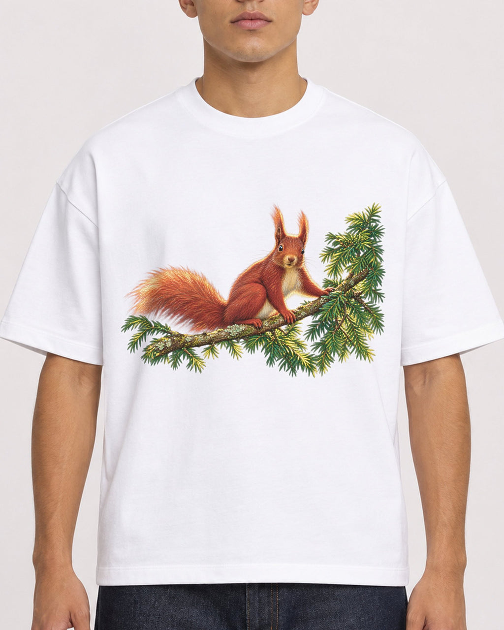 Mockup Boxy Heavyweight Tee White male close-up 16