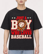 Mockup Boxy Heavyweight Tee Black male close-up 01