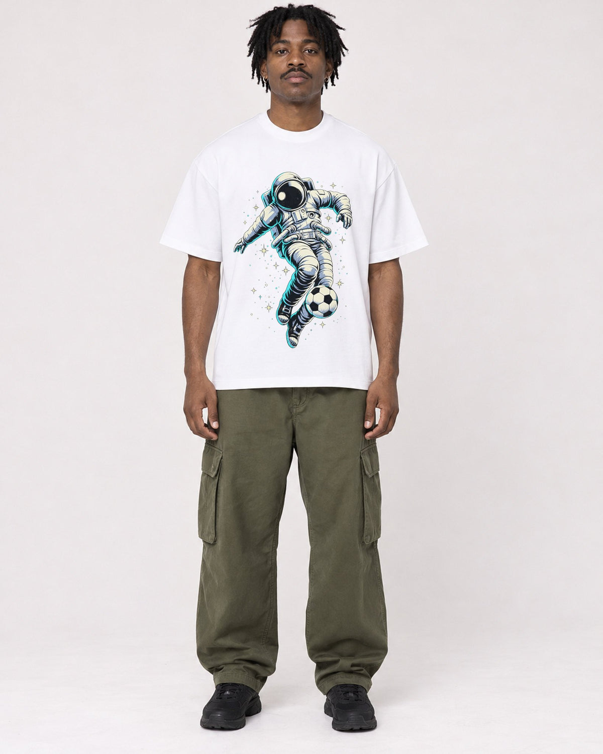 Mockup Boxy Heavyweight Tee White male full-body 04