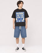 Mockup Boxy Heavyweight Tee Black male full-body 03