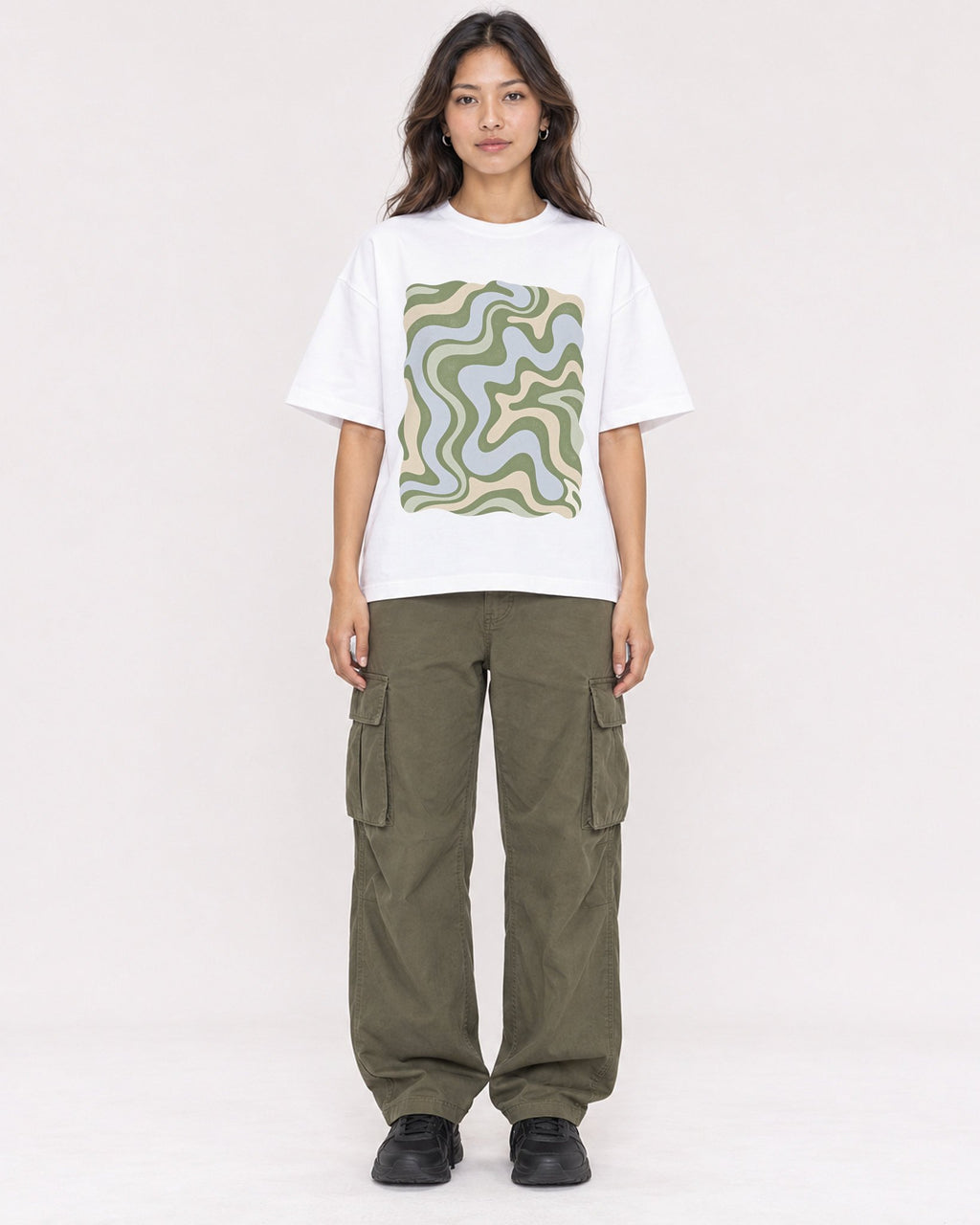 Mockup Boxy Heavyweight Tee White female full-body 02