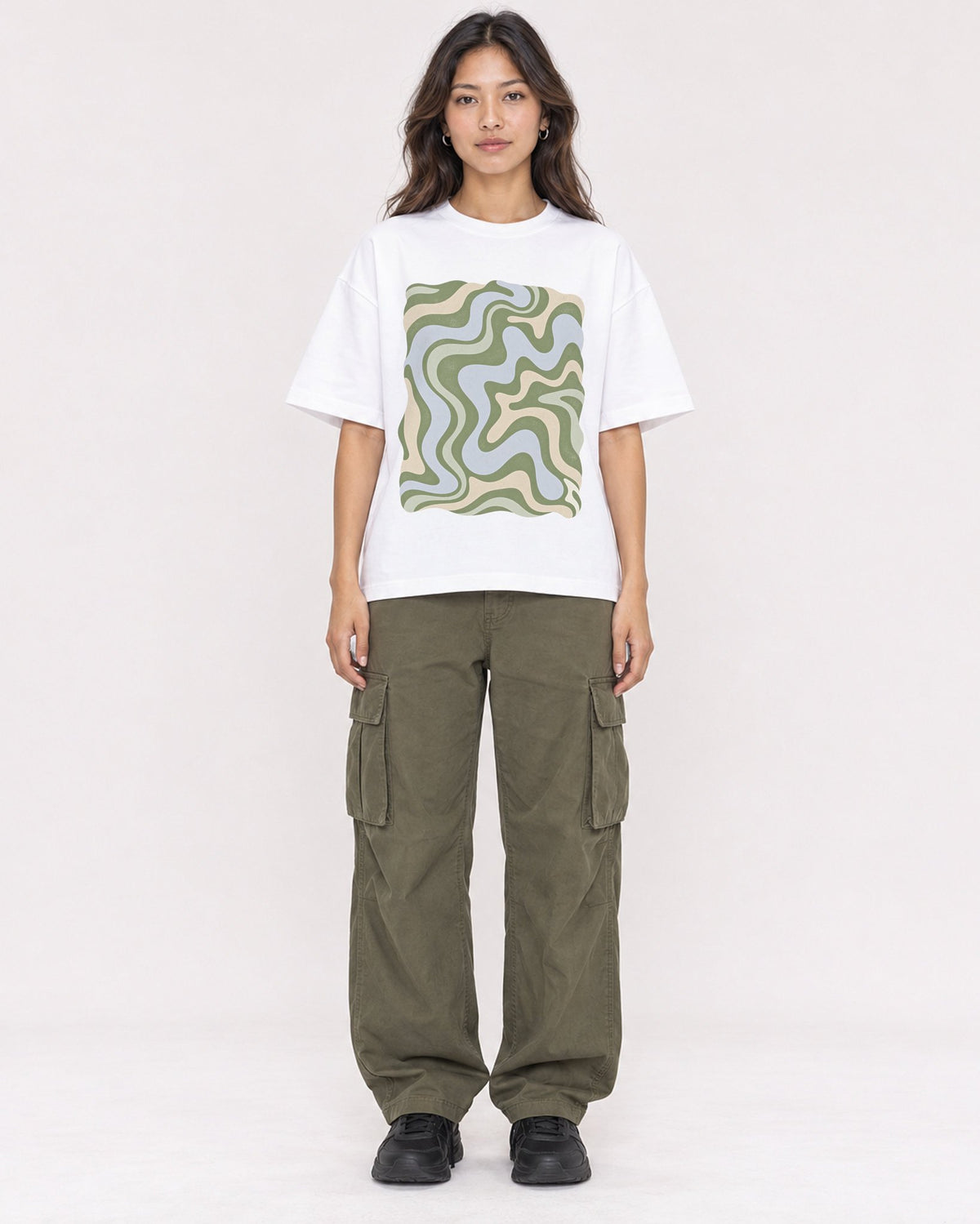 Mockup Boxy Heavyweight Tee White female full-body 02