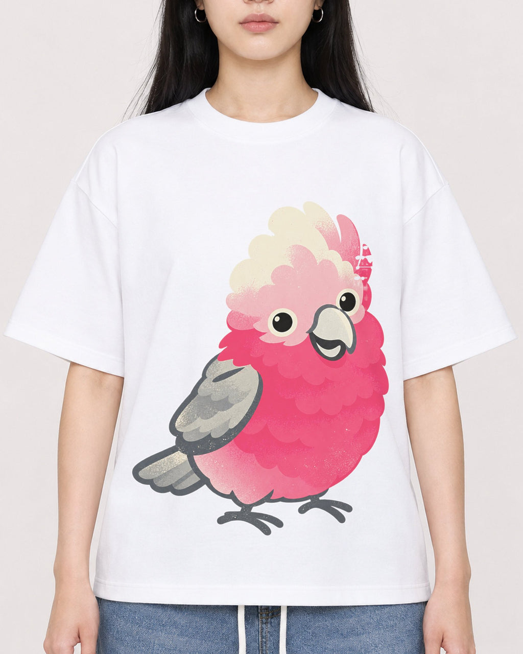 Mockup Boxy Heavyweight Tee White female close-up 01