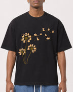 Mockup Boxy Heavyweight Tee Black male close-up 15