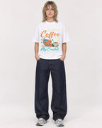 Mockup Boxy Heavyweight Tee White female full-body 19