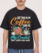 Mockup Boxy Heavyweight Tee Black male close-up 19