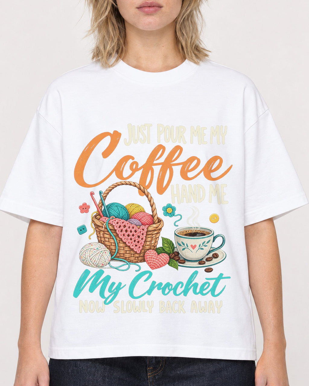 Mockup Boxy Heavyweight Tee White female close-up 19