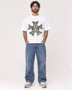Mockup Boxy Heavyweight Tee White male full-body 17