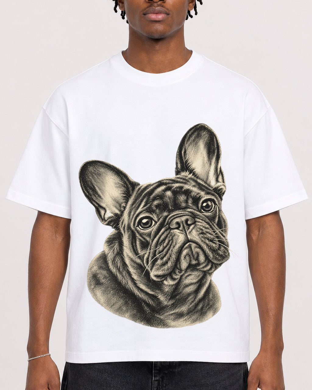 Mockup Boxy Heavyweight Tee White male close-up 05