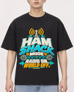 Mockup Boxy Heavyweight Tee Black male close-up 01