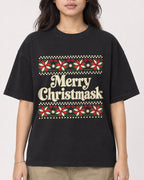 Mockup Boxy Heavyweight Tee Black female close-up 02