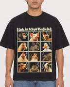 Mockup Boxy Heavyweight Tee Black male close-up 46