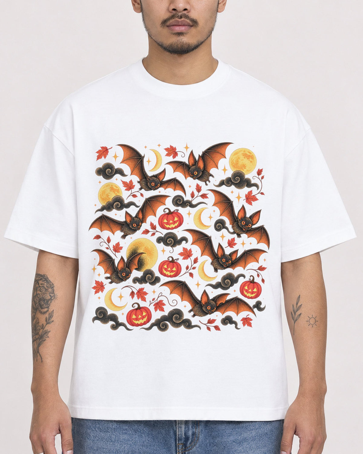 Mockup Boxy Heavyweight Tee White male close-up 12