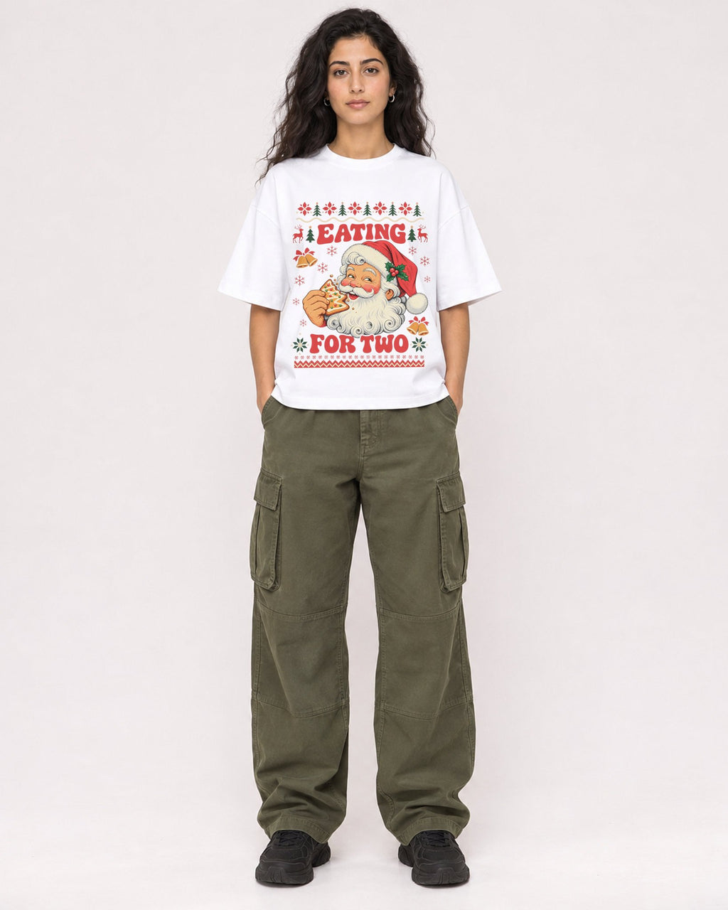 Mockup Boxy Heavyweight Tee White female full-body 07