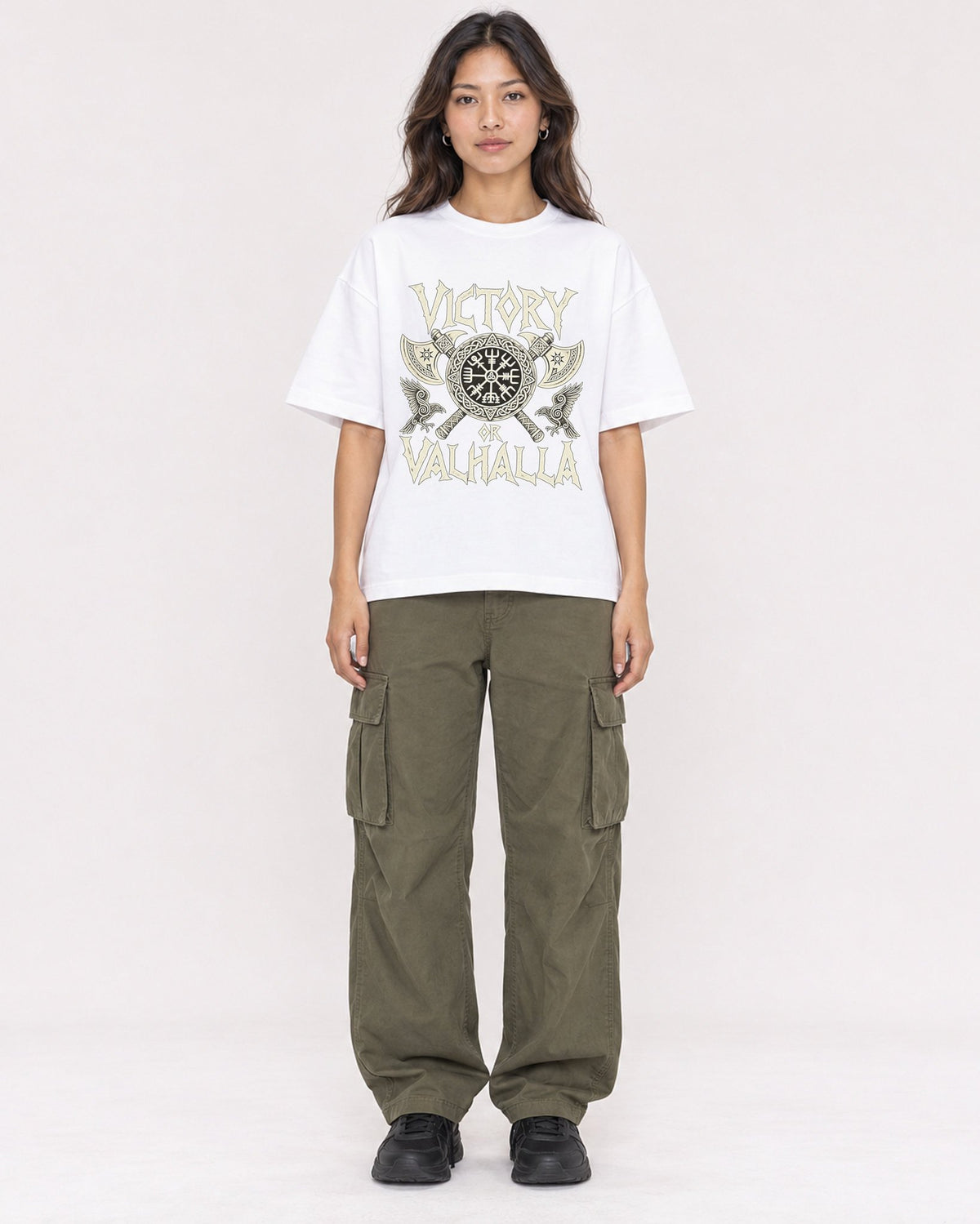 Mockup Boxy Heavyweight Tee White female full-body 02
