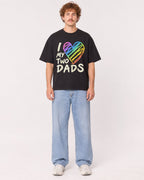 Mockup Boxy Heavyweight Tee Black male full-body 09