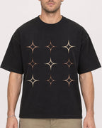 Mockup Boxy Heavyweight Tee Black male close-up 08