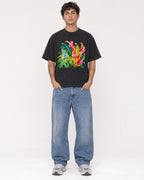 Mockup Boxy Heavyweight Tee Black male full-body 06