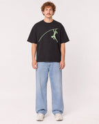 Mockup Boxy Heavyweight Tee Black male full-body 09