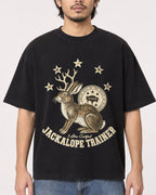Mockup Boxy Heavyweight Tee Black male close-up 22