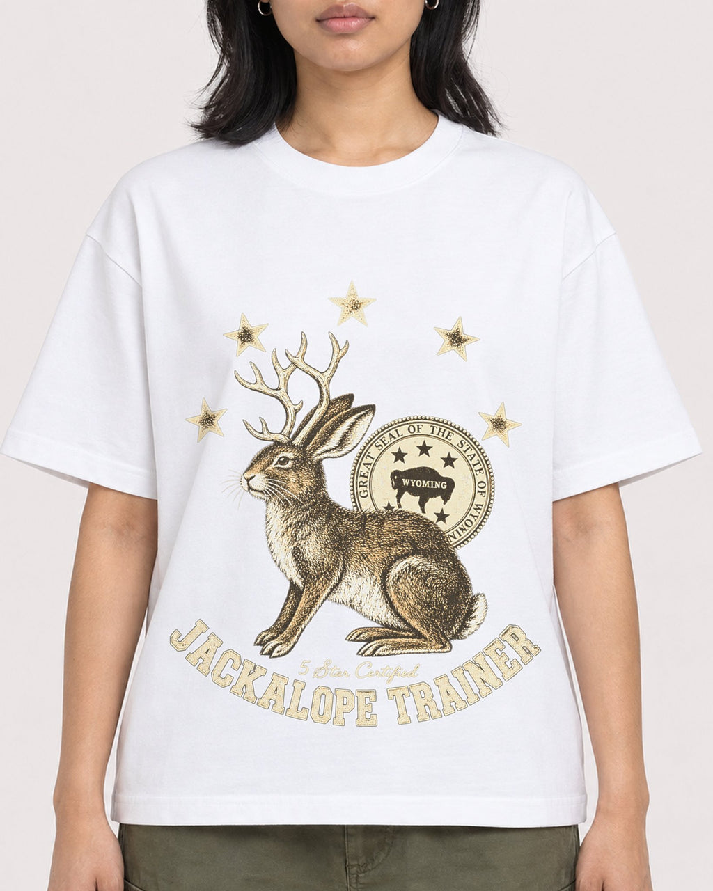 Mockup Boxy Heavyweight Tee White female close-up 22