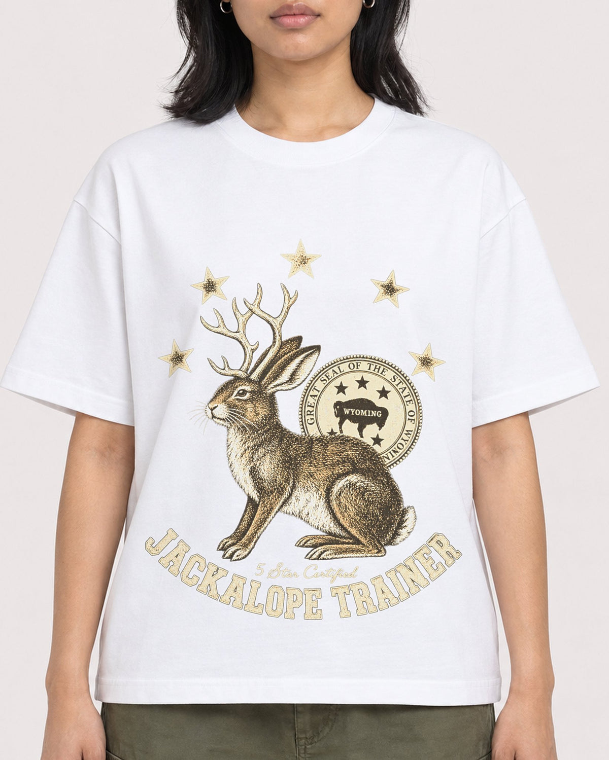 Mockup Boxy Heavyweight Tee White female close-up 22