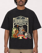 Mockup Boxy Heavyweight Tee Black male close-up 04
