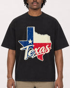 Mockup Boxy Heavyweight Tee Black male close-up 04