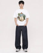 Mockup Boxy Heavyweight Tee White male full-body 01