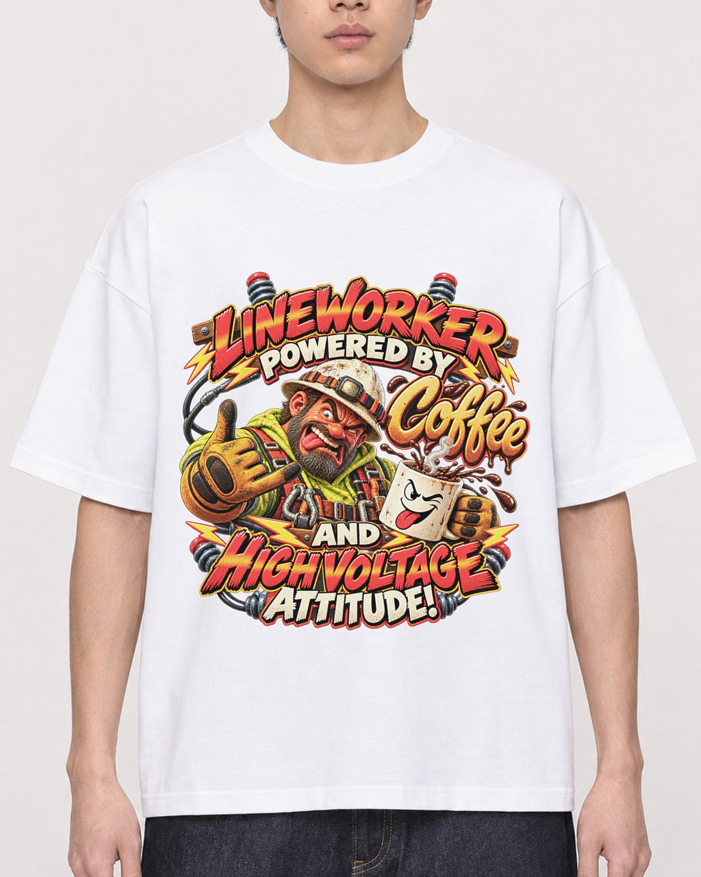 Mockup Boxy Heavyweight Tee White male close-up 01