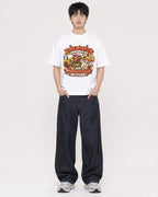 Mockup Boxy Heavyweight Tee White male full-body 01