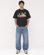 Mockup Boxy Heavyweight Tee Black male full-body 06
