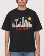 Mockup Boxy Heavyweight Tee Black male close-up 06