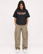Mockup Boxy Heavyweight Tee Black female full-body 06