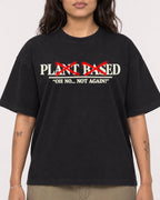 Mockup Boxy Heavyweight Tee Black female close-up 06