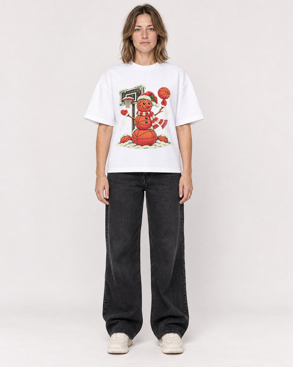 Mockup Boxy Heavyweight Tee White female full-body 38