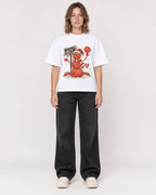 Mockup Boxy Heavyweight Tee White female full-body 38