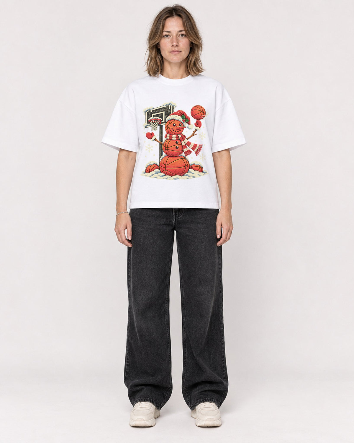 Mockup Boxy Heavyweight Tee White female full-body 38