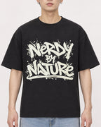 Mockup Boxy Heavyweight Tee Black male close-up 01