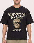 Mockup Boxy Heavyweight Tee Black male close-up 08
