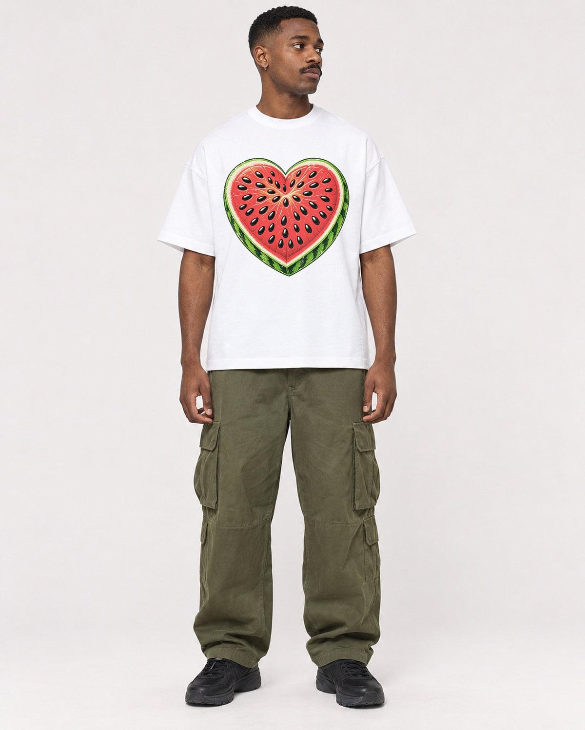 Mockup Boxy Heavyweight Tee White male full-body 14