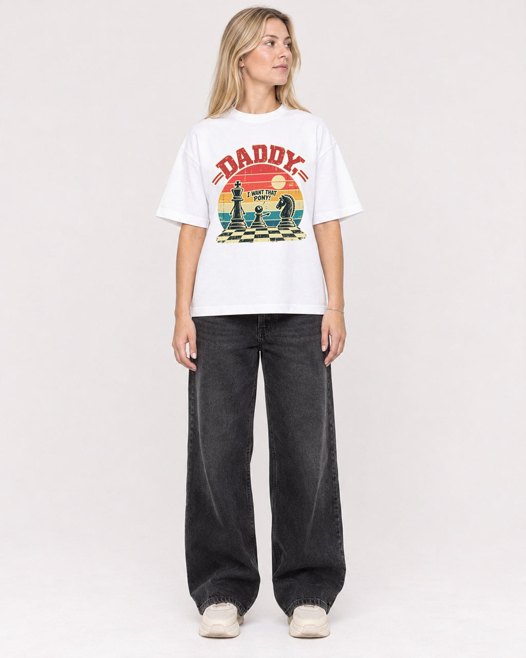 Mockup Boxy Heavyweight Tee White female full-body 08