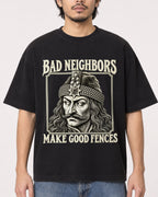 Mockup Boxy Heavyweight Tee Black male close-up 22