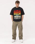 Mockup Boxy Heavyweight Tee Black male full-body 08