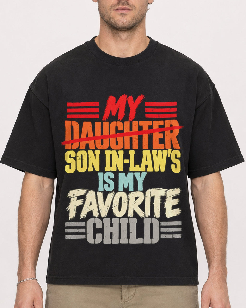 Mockup Boxy Heavyweight Tee Black male close-up 08